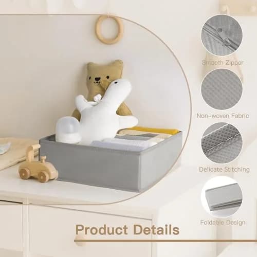 Criusia Drawer Organizer Clothes, 14 Pack | Foldable Closet Dividers for Baby Clothes & Underwear thumbnail 5
