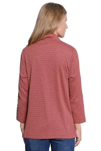 Ali Miles Knit Pop-Over Tunic Cowl Neck with Ties Long Sleeves | Elegant & Versatile XS thumbnail 2