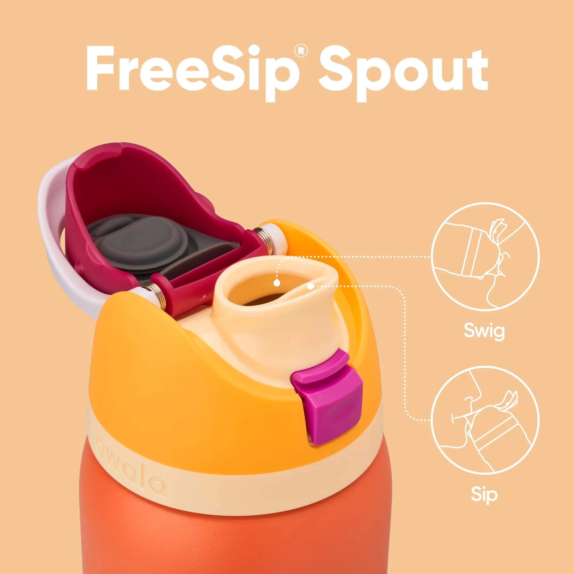 Owala FreeSip Insulated Stainless Steel Water Bottle 40 oz (1183 ml) Citrus Crush | Keeps Cold 24 Hrs - view 2