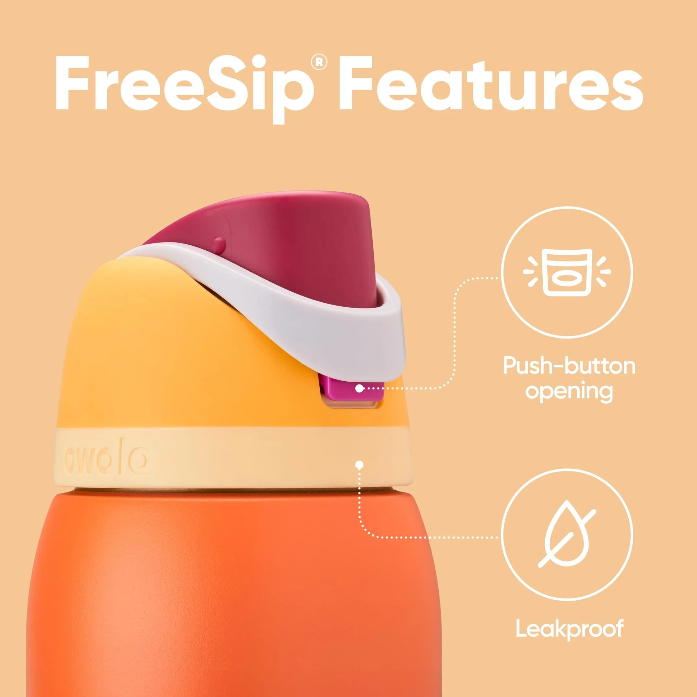 Owala FreeSip Insulated Stainless Steel Water Bottle 40 oz (1183 ml) Citrus Crush | Keeps Cold 24 Hrs - view 3