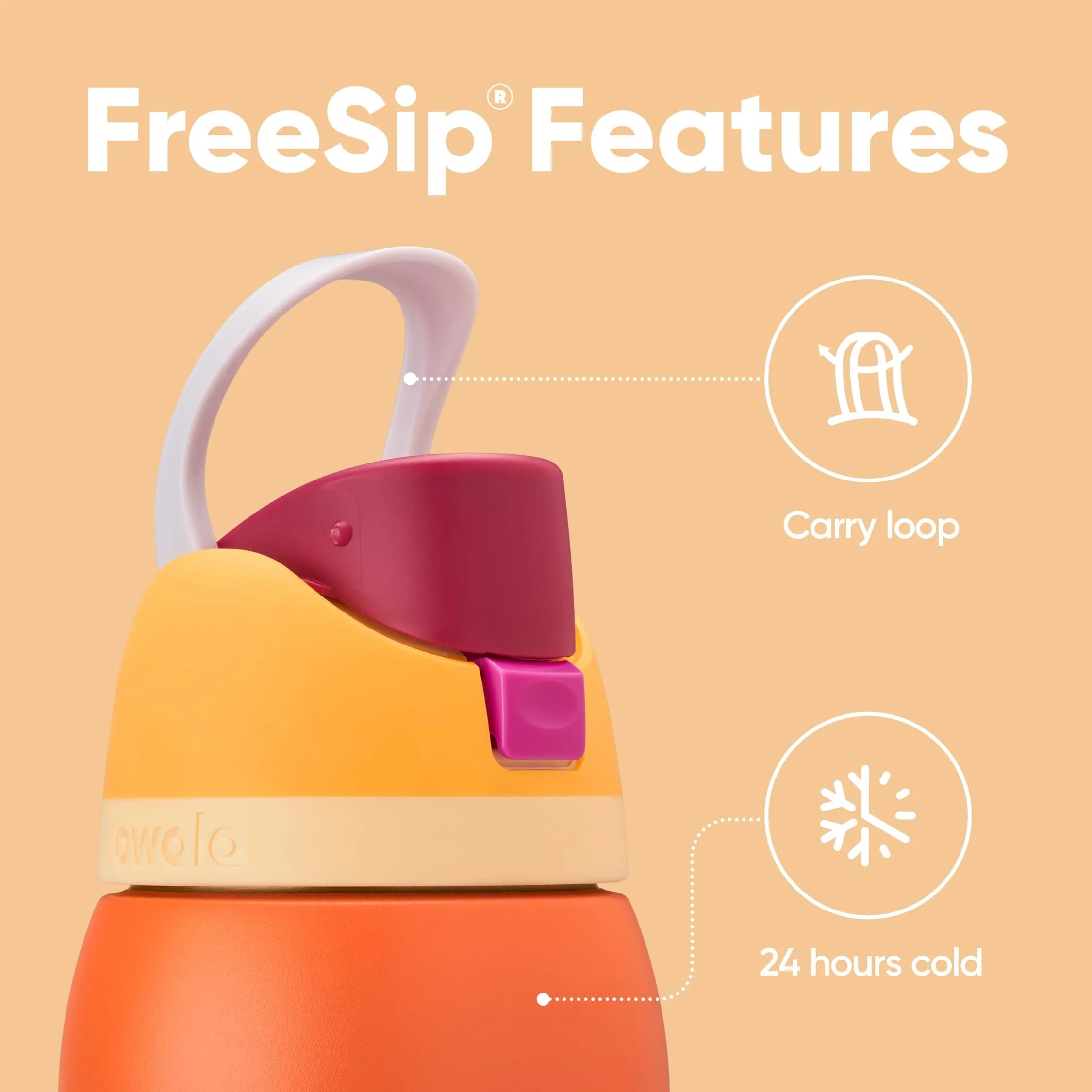Owala FreeSip Insulated Stainless Steel Water Bottle 40 oz (1183 ml) Citrus Crush | Keeps Cold 24 Hrs - view 4