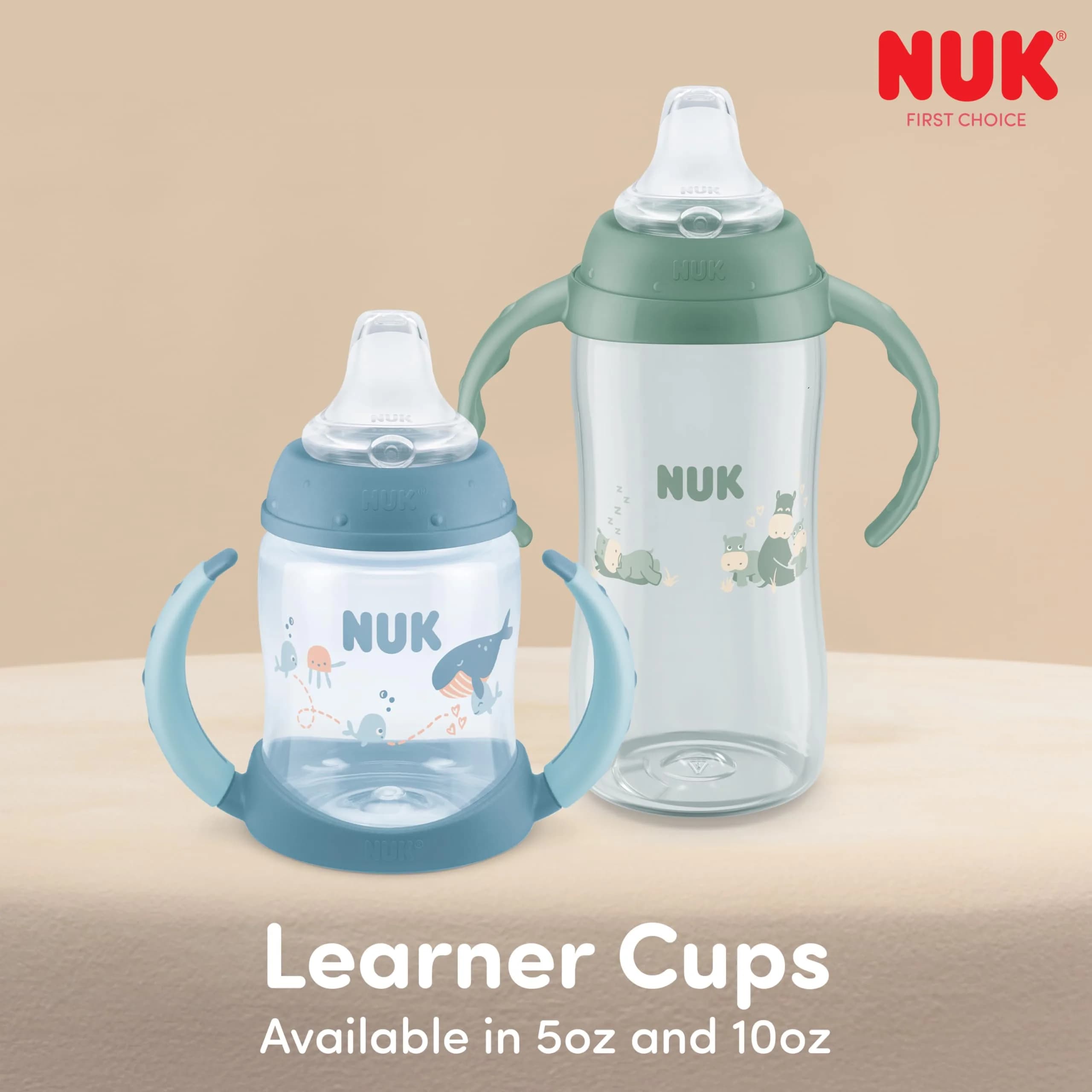 NUK Learner Cup 5oz (148ml) 2-Pack | Spill-Proof Soft Spout Transition Sippy Cup with Easy-Grip Handles - view 7