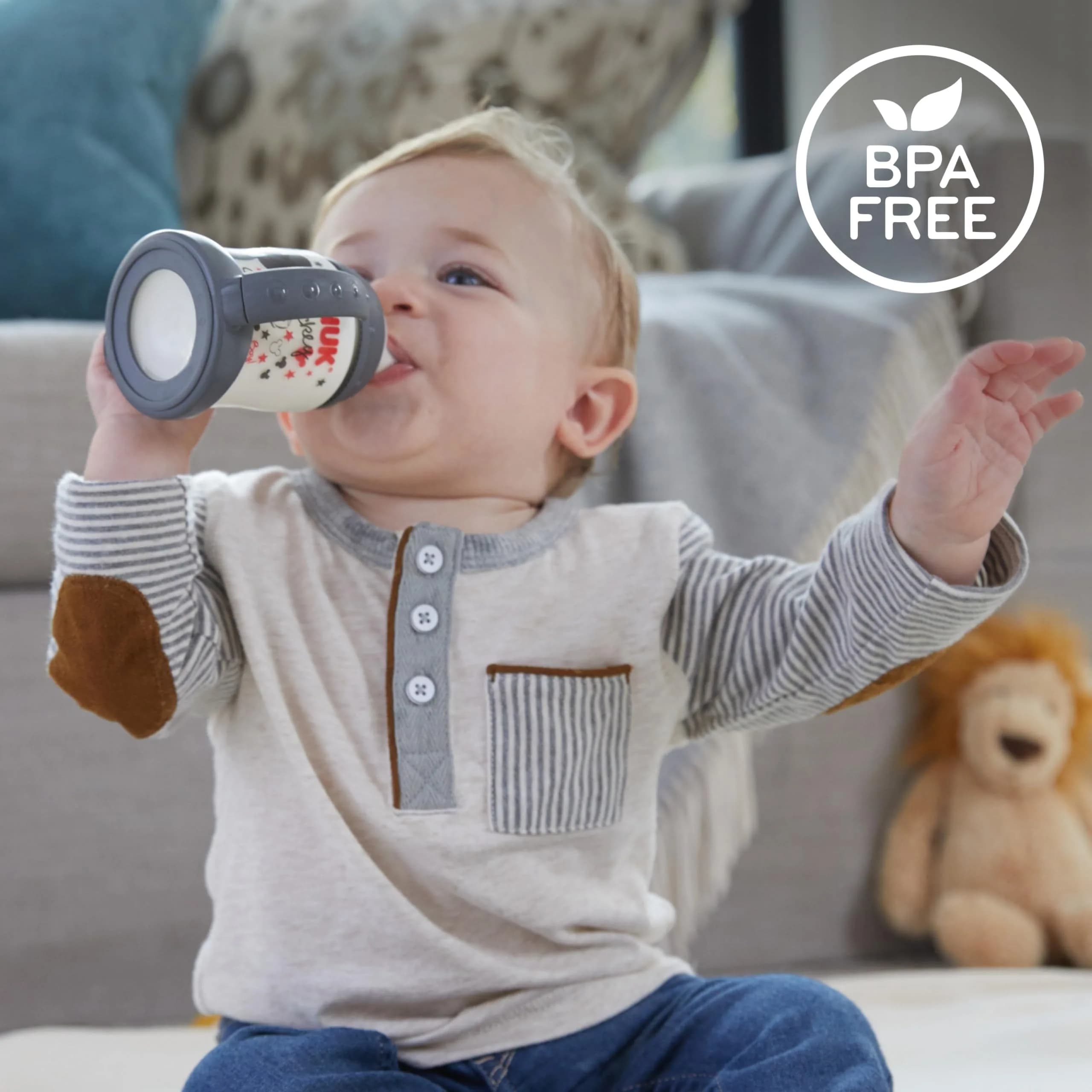 NUK Learner Cup 5oz (148ml) 2-Pack | Spill-Proof Soft Spout Transition Sippy Cup with Easy-Grip Handles - view 8