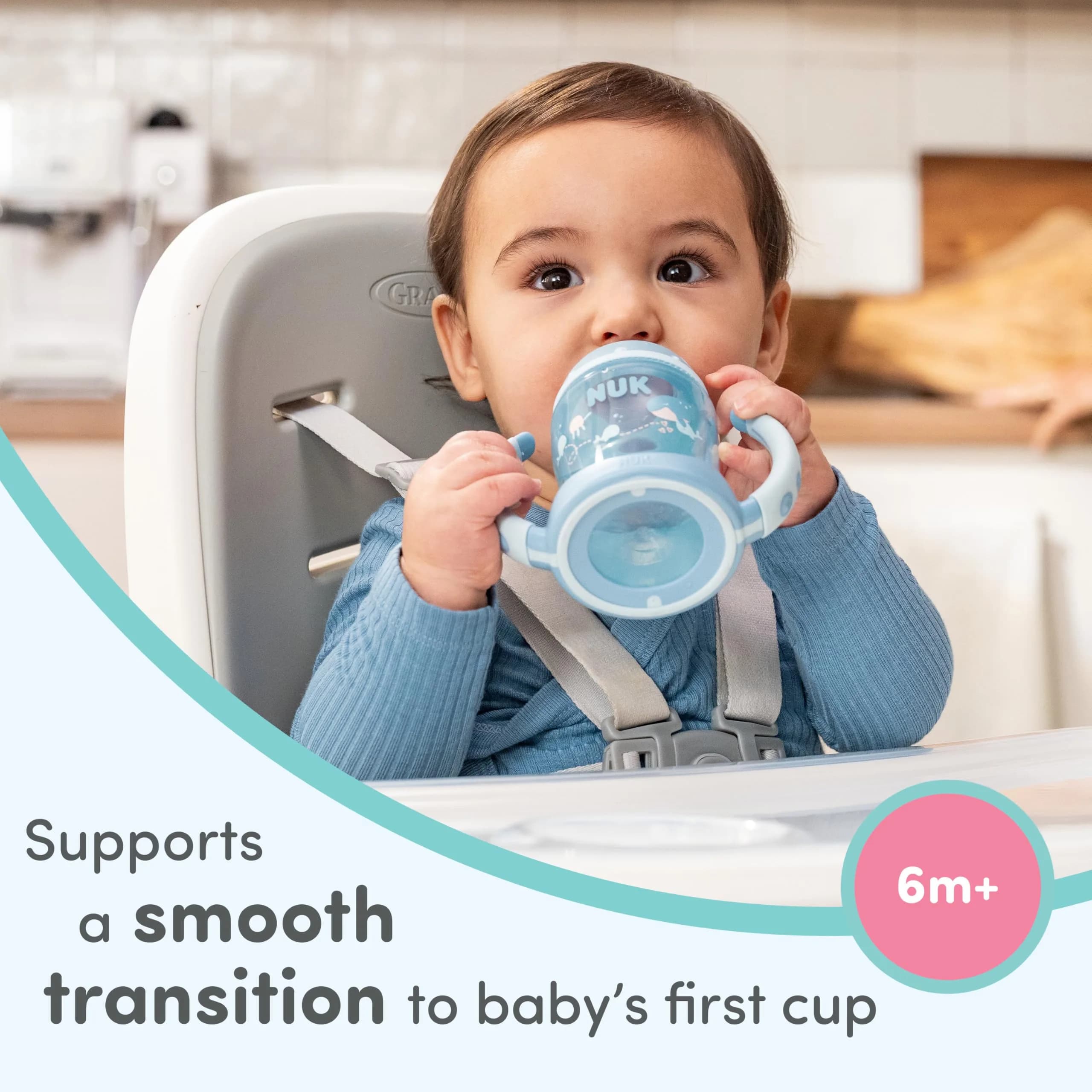 NUK Learner Cup 5oz (148ml) 2-Pack | Spill-Proof Soft Spout Transition Sippy Cup with Easy-Grip Handles - view 2