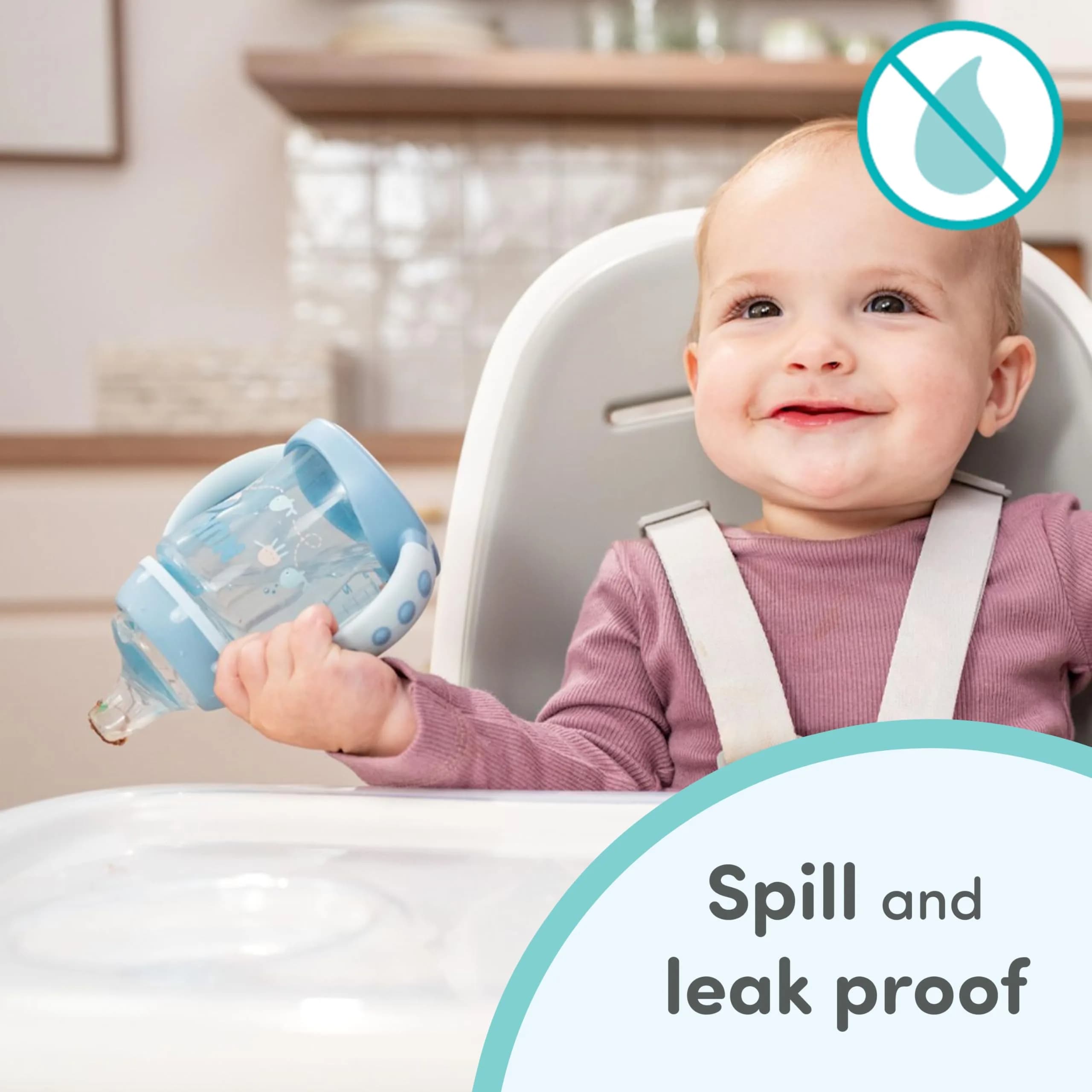 NUK Learner Cup 5oz (148ml) 2-Pack | Spill-Proof Soft Spout Transition Sippy Cup with Easy-Grip Handles - view 3