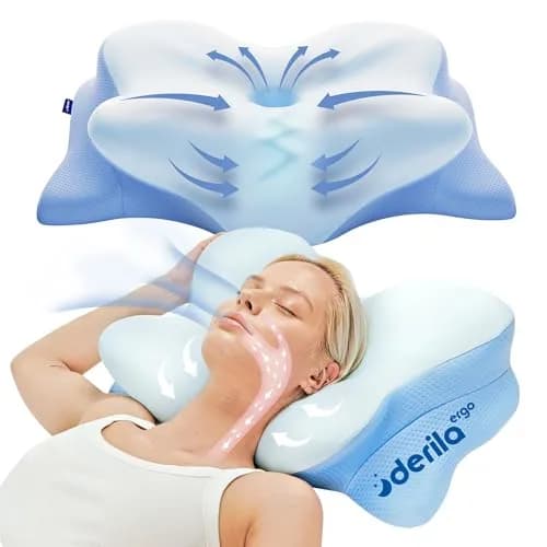 Derila Ergo Cervical Neck Pillow for Sleeping | 54cm x 36cm x 1cm (21.25 x 14.17 x 4.72 inches) — Pillow - 21.25 x 14.17 x 4.72 in