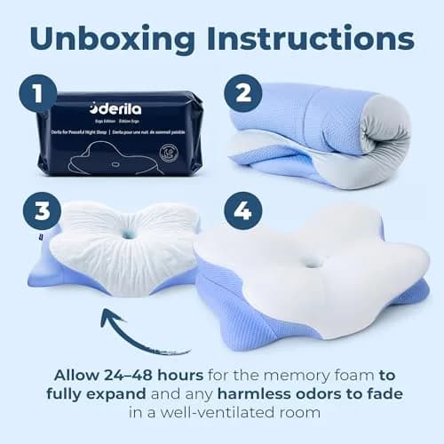 Derila Ergo Cervical Neck Pillow for Sleeping | 54cm x 36cm x 1cm (21.25 x 14.17 x 4.72 inches) thumbnail 4