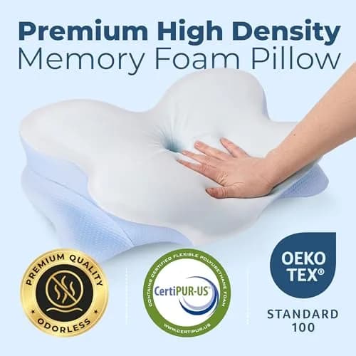 Derila Ergo Cervical Neck Pillow for Sleeping | 54cm x 36cm x 1cm (21.25 x 14.17 x 4.72 inches) thumbnail 5