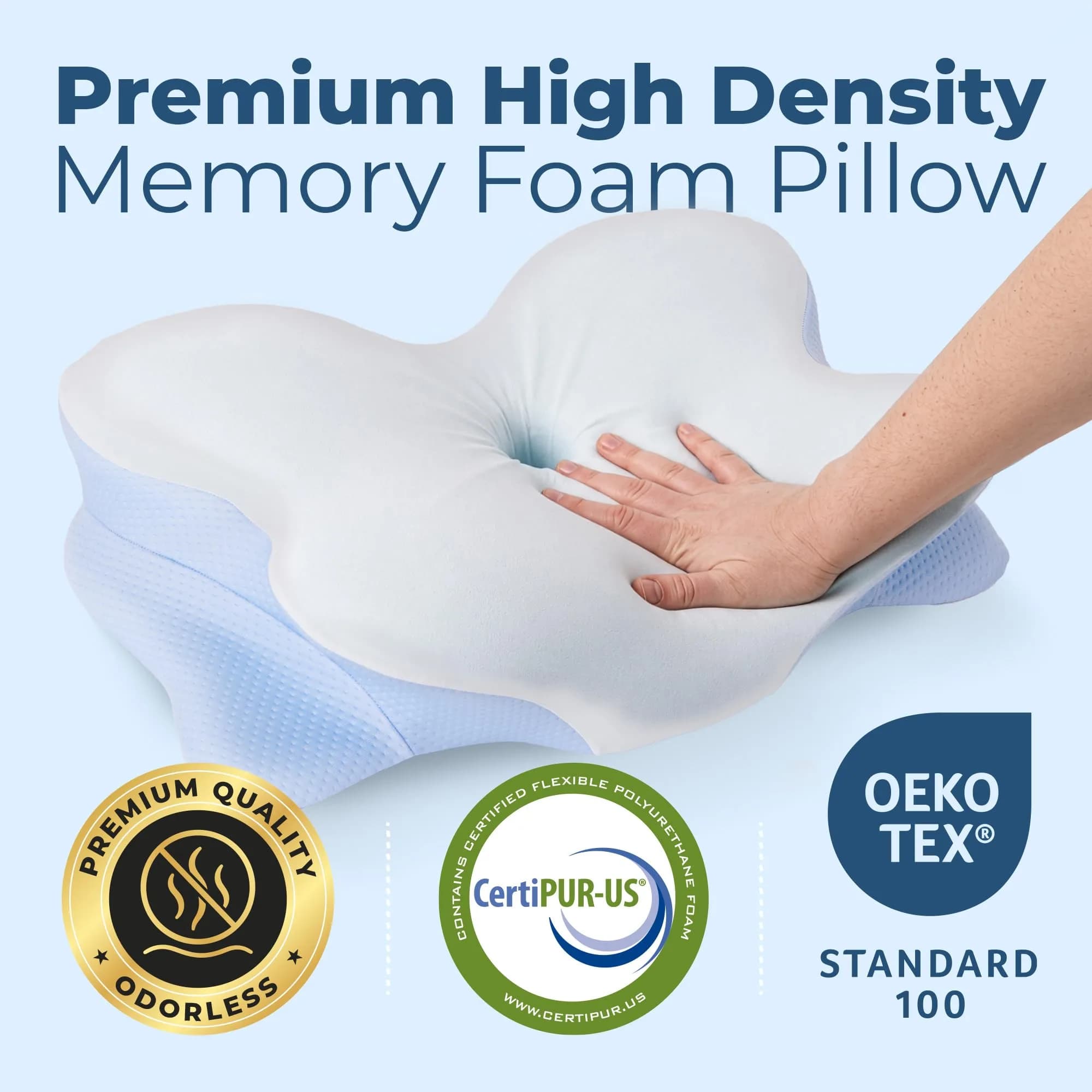 Derila Ergo Cervical Neck Pillow for Sleeping | 54cm x 36cm x 1cm (21.25 x 14.17 x 4.72 inches) - view 5