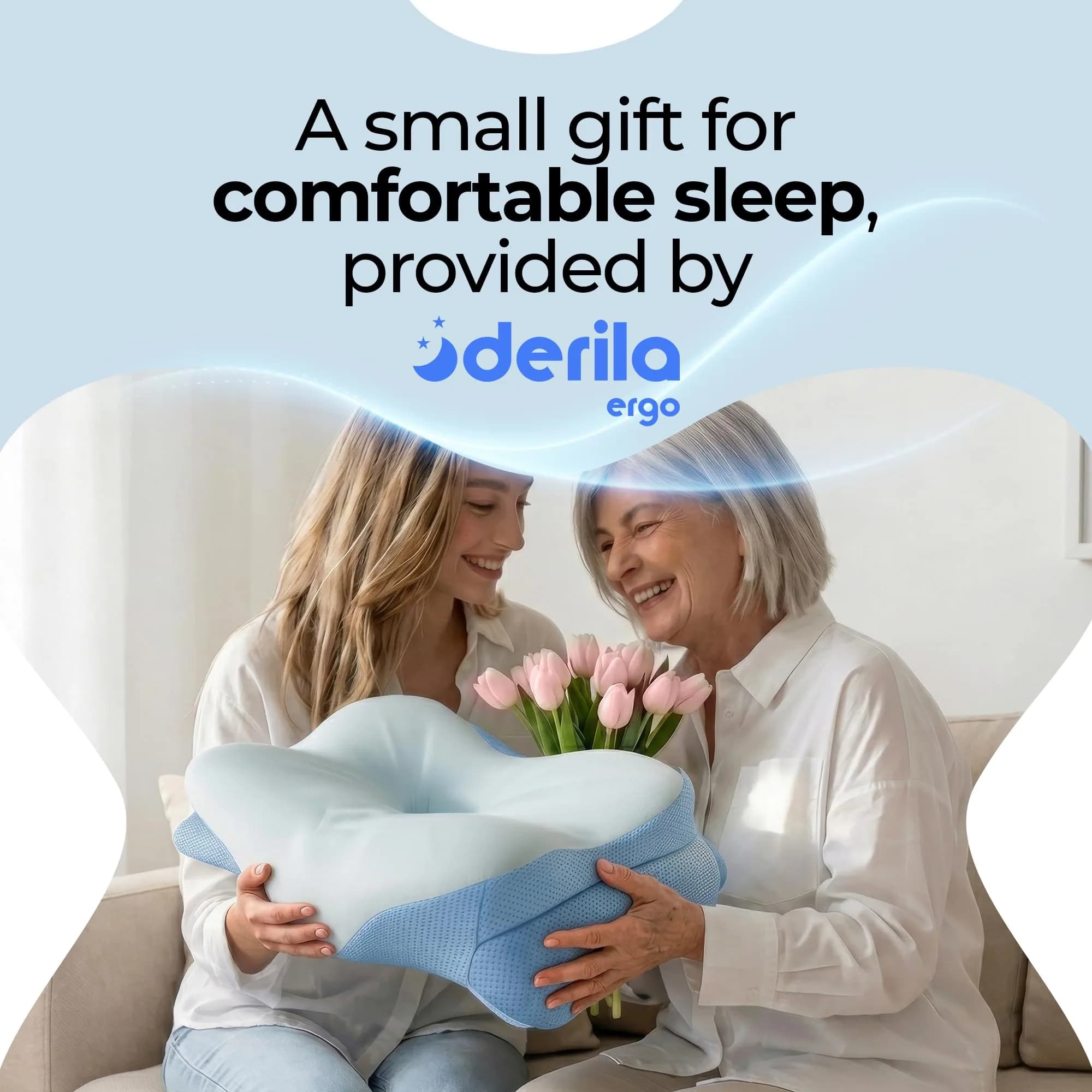 Derila Ergo Cervical Neck Pillow for Sleeping | 54cm x 36cm x 1cm (21.25 x 14.17 x 4.72 inches) - view 2