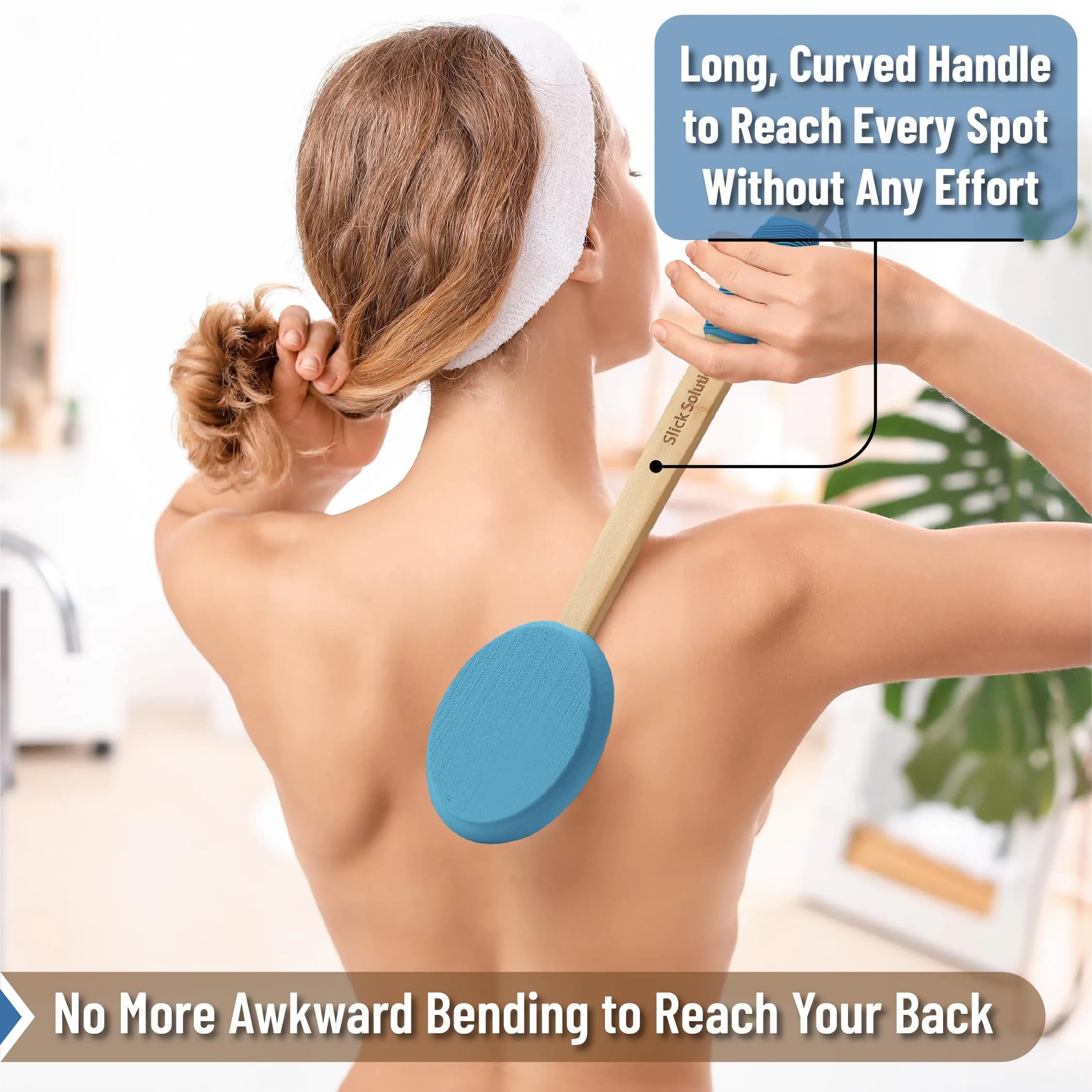 Slick Solutions 17 inch Deep Blue Lotion Applicator - 1 Pack for Easy Back & Body Reach - view 3