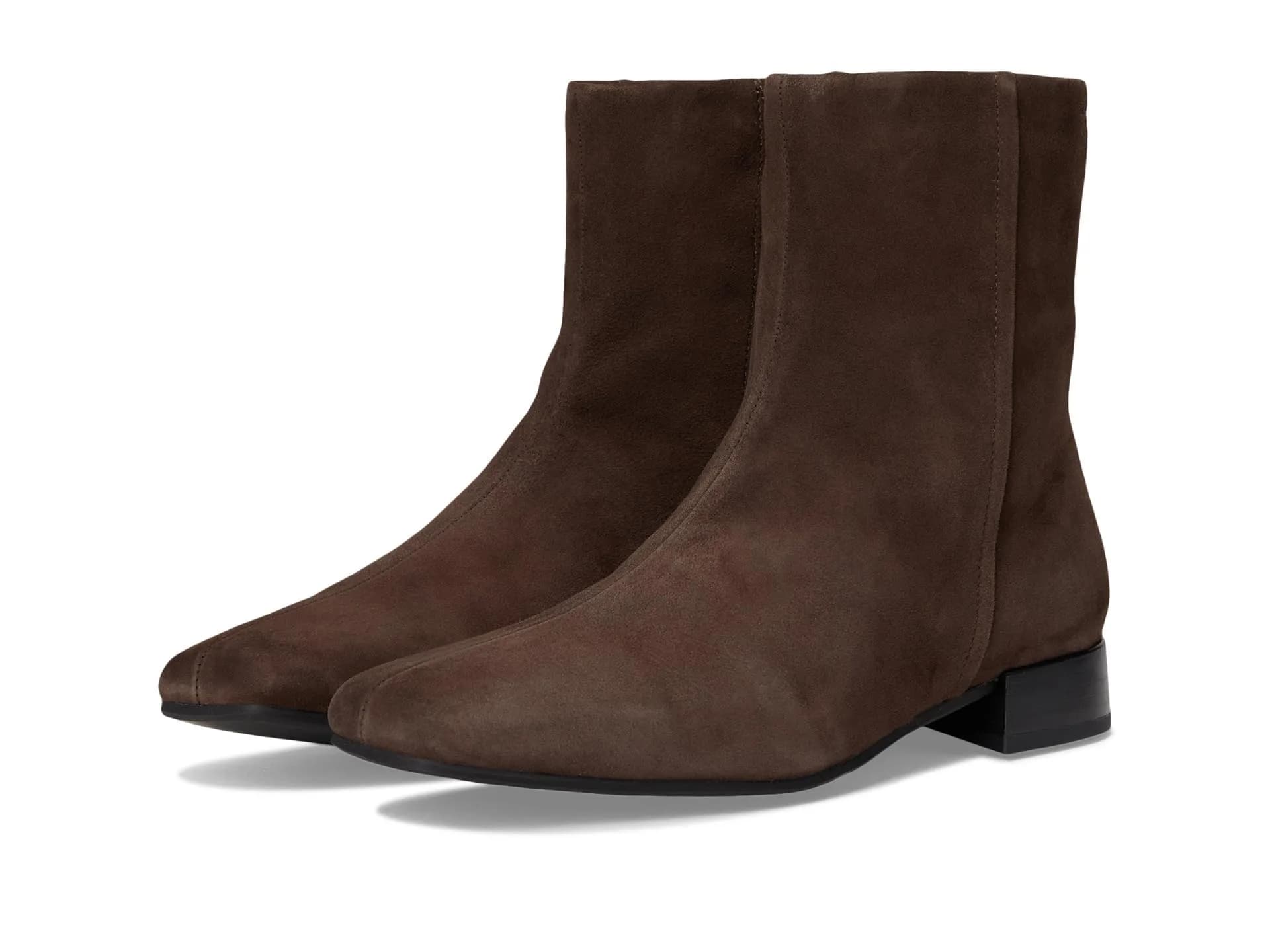 Vagabond Mona Suede Bootie 7 US | Modern Square Toe, Zipper Closure, 1in Block Heel