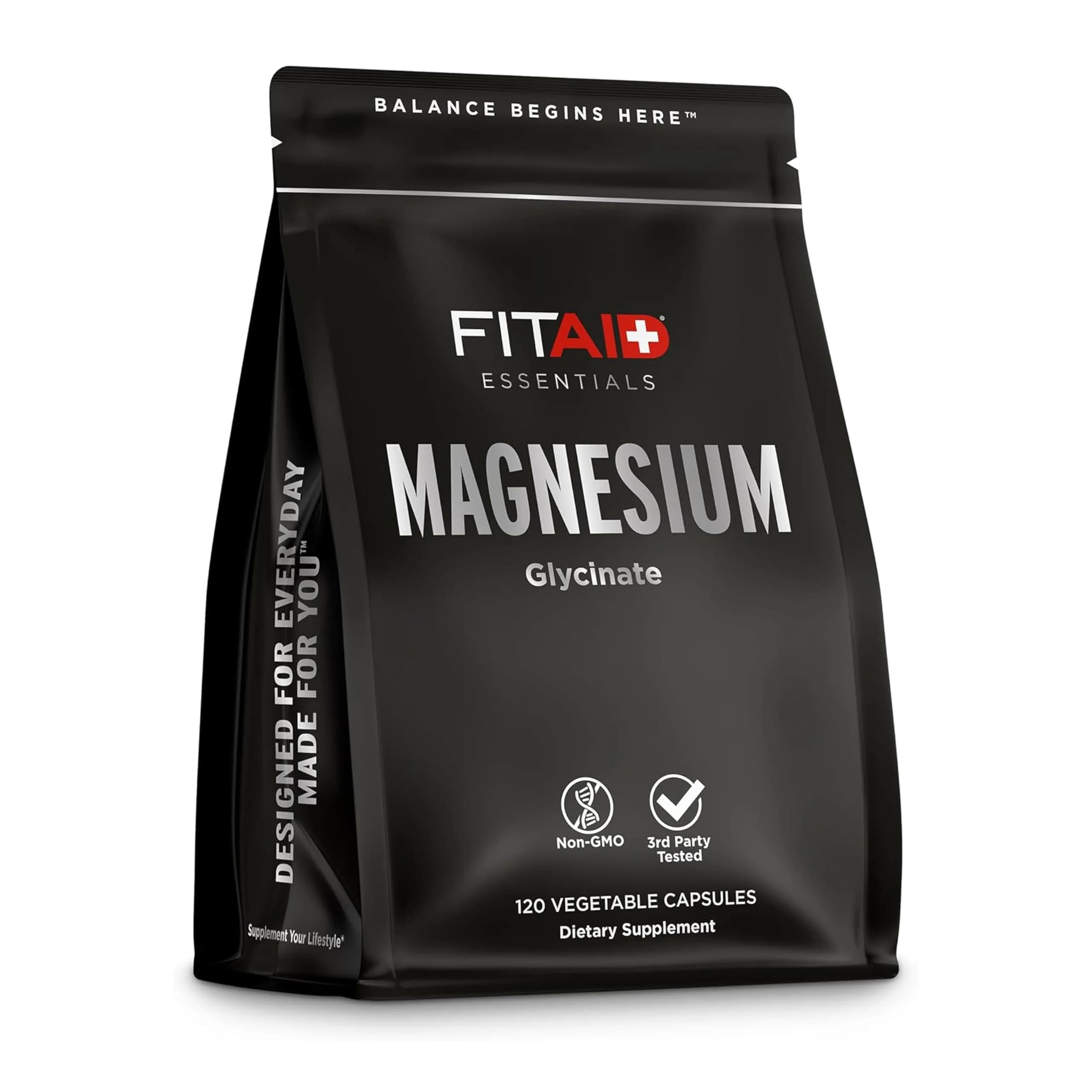 LIFEAID FITAID Essentials Magnesium Glycinate Recovery, 120 Capsules | Supports Muscle & Bone Health — Magnesium Glycinate