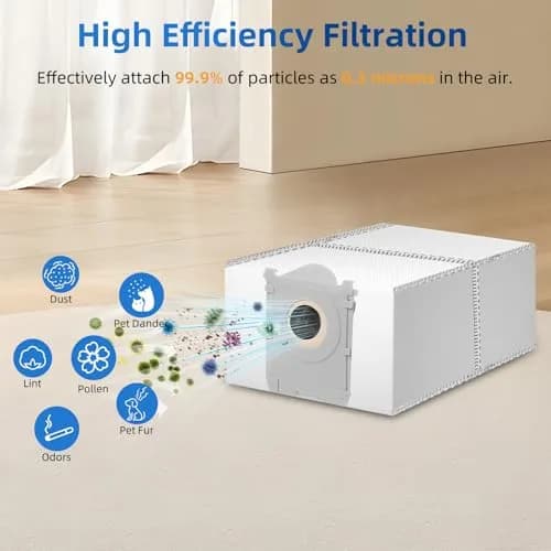 EOVWAEO 10 Pack Dust Bags for ECOVACS DEEBOT OMNI Stations | 4L Capacity, 99.99% Filtration thumbnail 5