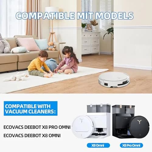 EOVWAEO 21-Piece Robot Vacuum Accessory Kit for ECOVACS DEEBOT X8 PRO OMNI / X8 OMNI | Includes Main Brush, Side Brushes, Mops, Filters, and Dust Bags thumbnail 2