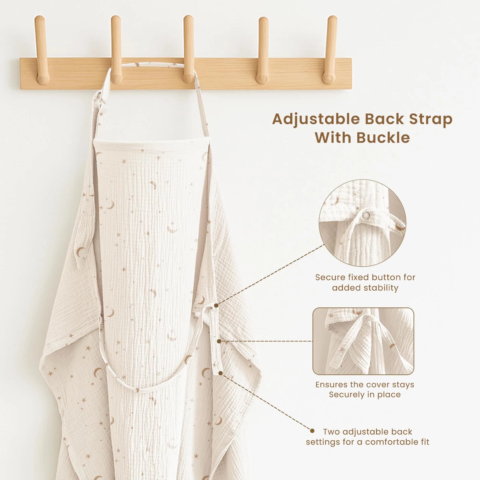 Konssy 2-Pack Muslin Nursing Cover Up with Rigid Hoop | 100% Cotton, Breathable, Adjustable Fit - view 4