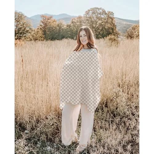Konssy 2-Pack Muslin Nursing Cover Up with Rigid Hoop | 100% Cotton, Breathable, Adjustable Fit thumbnail 7