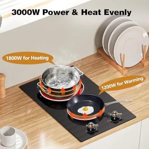 Jessier 2 Burner Electric Cooktop 3000W 220V | 15.6 cm (6.1 in) x 52.1 cm (20.5 in) x 2.9 cm (1.1 in) thumbnail 5