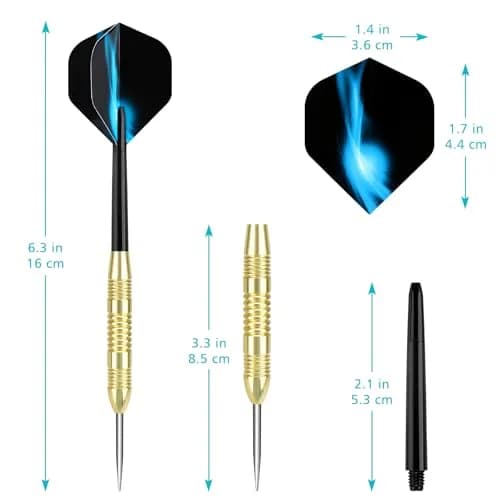 Accmor 24g Steel Tip Darts Set, 12 Pack Metal Darts with PVC Shafts & Flights | Precision Machined Barrels for All Skill Levels thumbnail 6