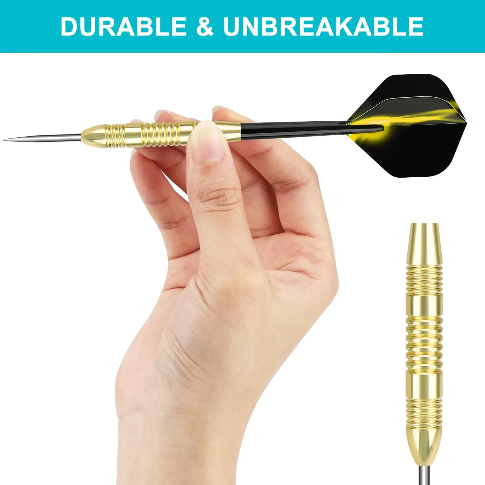 Accmor 24g Steel Tip Darts Set, 12 Pack Metal Darts with PVC Shafts & Flights | Precision Machined Barrels for All Skill Levels - view 4