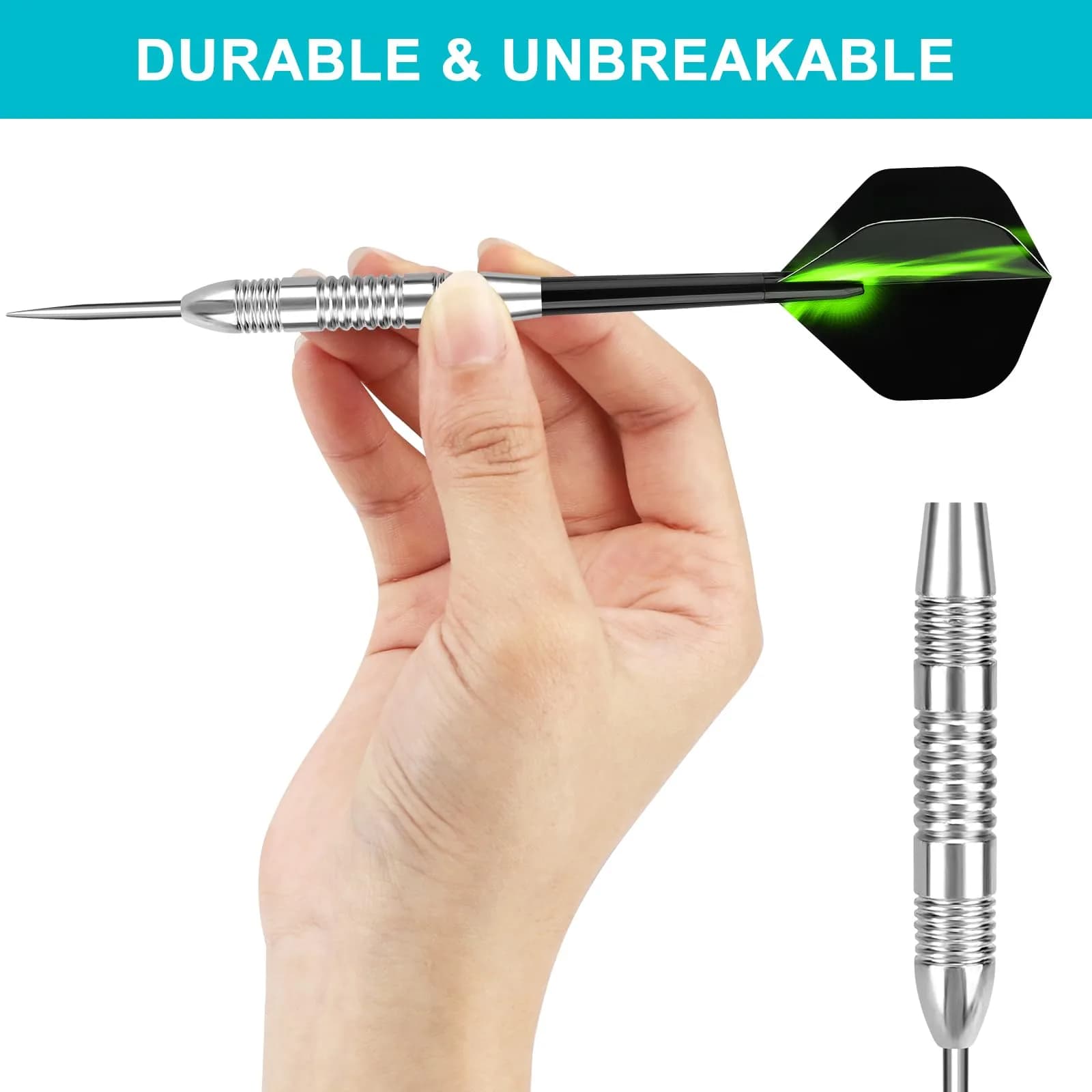 Accmor 24g Steel Tip Darts Set - Silver Fire Colour, 12 Pack Metal Darts with Precision Barrels - view 4