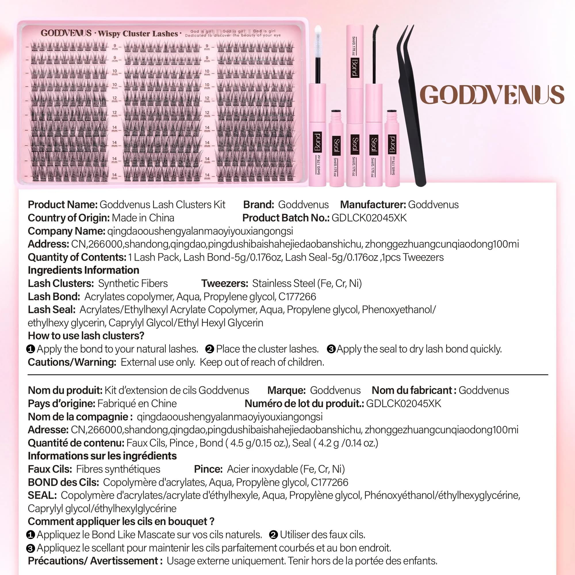 Goddvenus Natural DIY Lash Clusters Kit 300pcs C Curl Short Individual Lashes | Wispy & Lightweight for Effortless Flutter - view 5