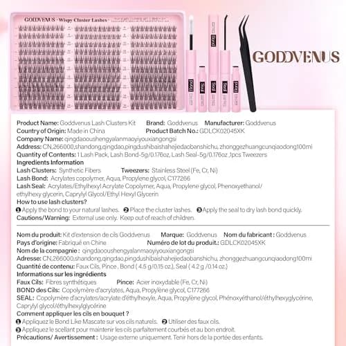 Goddvenus Natural DIY Lash Clusters Kit 300pcs C Curl Short Individual Lashes | Wispy & Lightweight for Effortless Flutter thumbnail 5