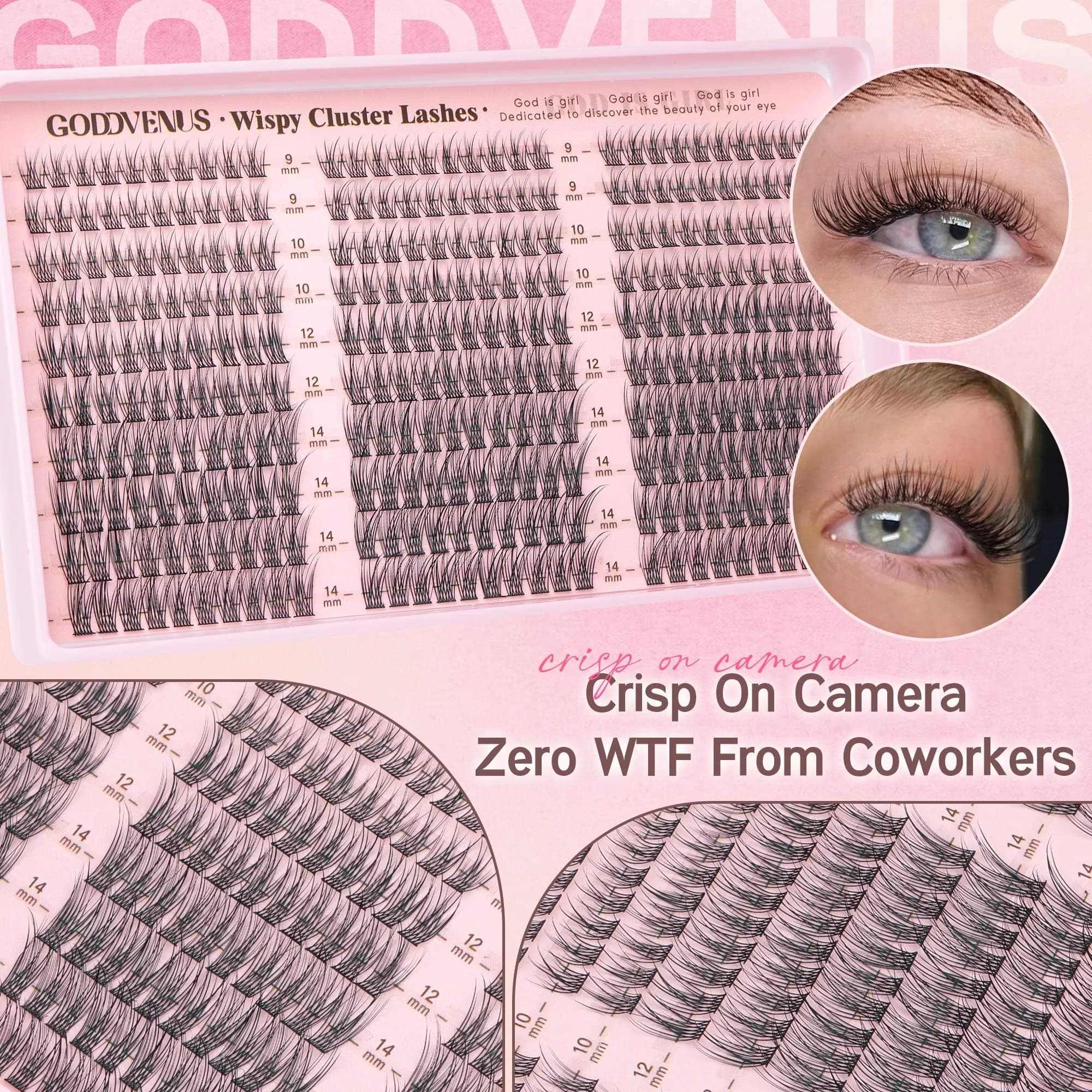 Goddvenus Natural DIY Lash Clusters Kit 300pcs C Curl Short Individual Lashes | Wispy & Lightweight for Effortless Flutter - view 6