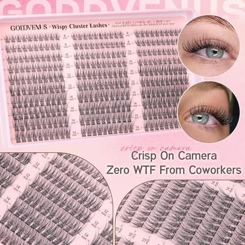 Goddvenus Natural DIY Lash Clusters Kit 300pcs C Curl Short Individual Lashes | Wispy & Lightweight for Effortless Flutter thumbnail 6