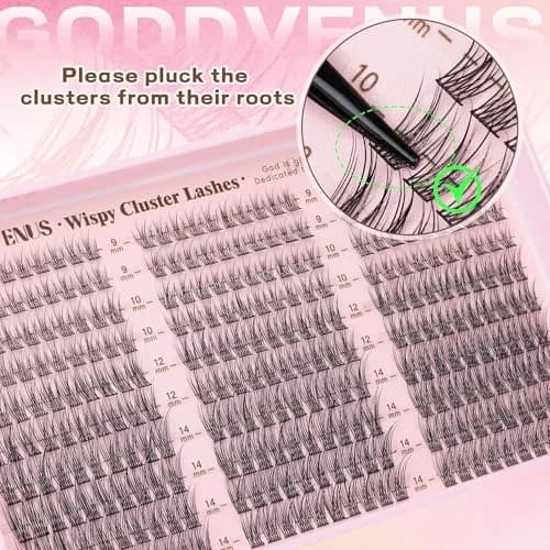 Goddvenus Natural DIY Lash Clusters Kit 300pcs C Curl Short Individual Lashes | Wispy & Lightweight for Effortless Flutter thumbnail 7