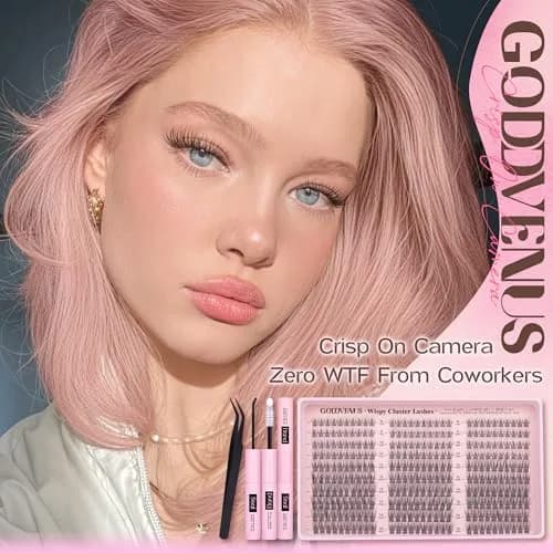 Goddvenus Natural DIY Lash Clusters Kit 300pcs C Curl Short Individual Lashes | Wispy & Lightweight for Effortless Flutter thumbnail 3