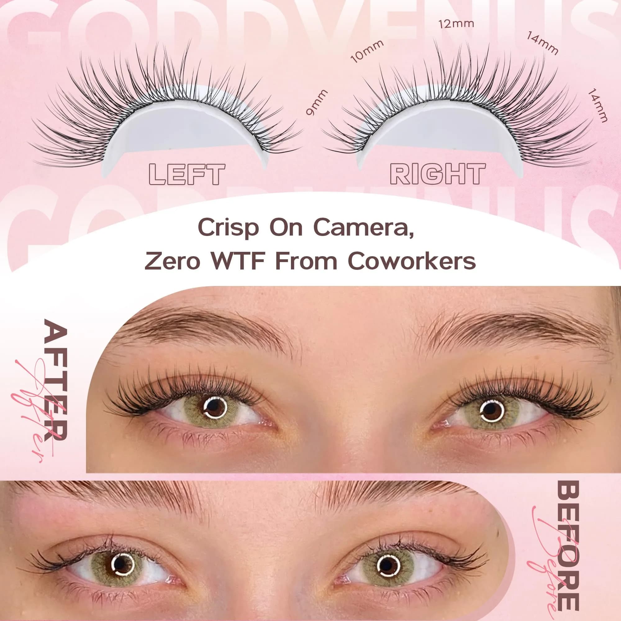 Goddvenus Natural DIY Lash Clusters Kit 300pcs C Curl Short Individual Lashes | Wispy & Lightweight for Effortless Flutter - view 4
