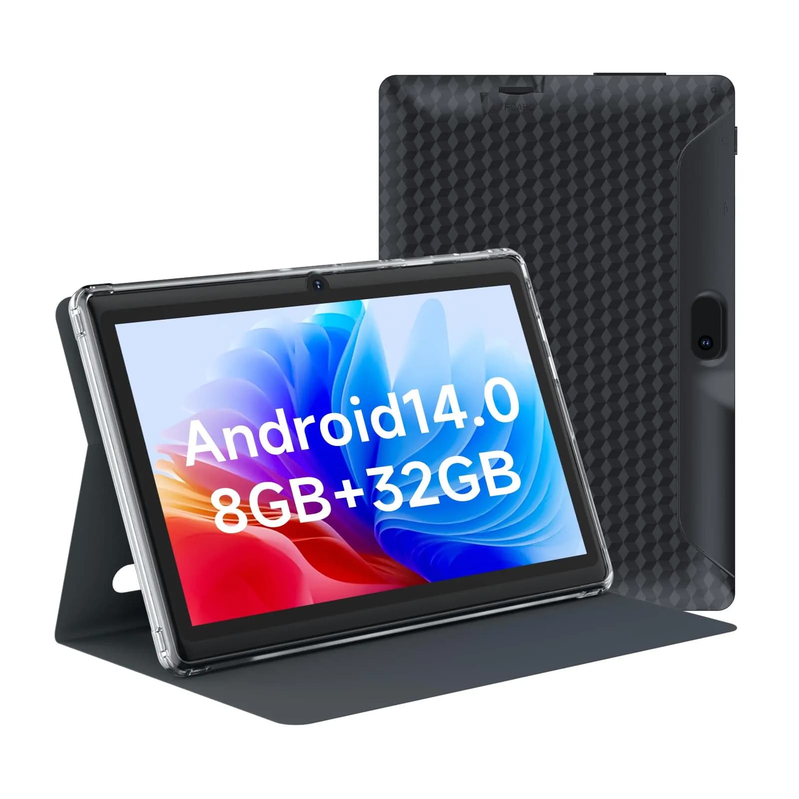 HOTTABLET 7-Inch Android 14 Tablet with Case, 8GB RAM + 32GB ROM, IPS Display, Dual Camera, WiFi 5G