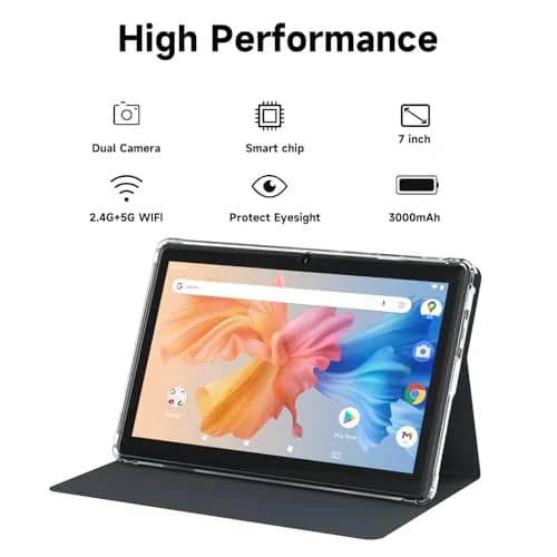 HOTTABLET 7-Inch Android 14 Tablet with Case, 8GB RAM + 32GB ROM, IPS Display, Dual Camera, WiFi 5G thumbnail 3