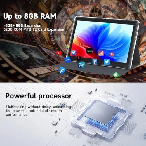 HOTTABLET 7-Inch Android 14 Tablet with Case, 8GB RAM + 32GB ROM, IPS Display, Dual Camera, WiFi 5G thumbnail 4