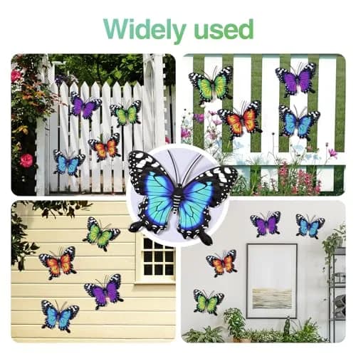 Yungeln Metal Butterfly Wall Decor 4 Pack | Vibrant Iron Art for Indoor & Outdoor Spaces thumbnail 5