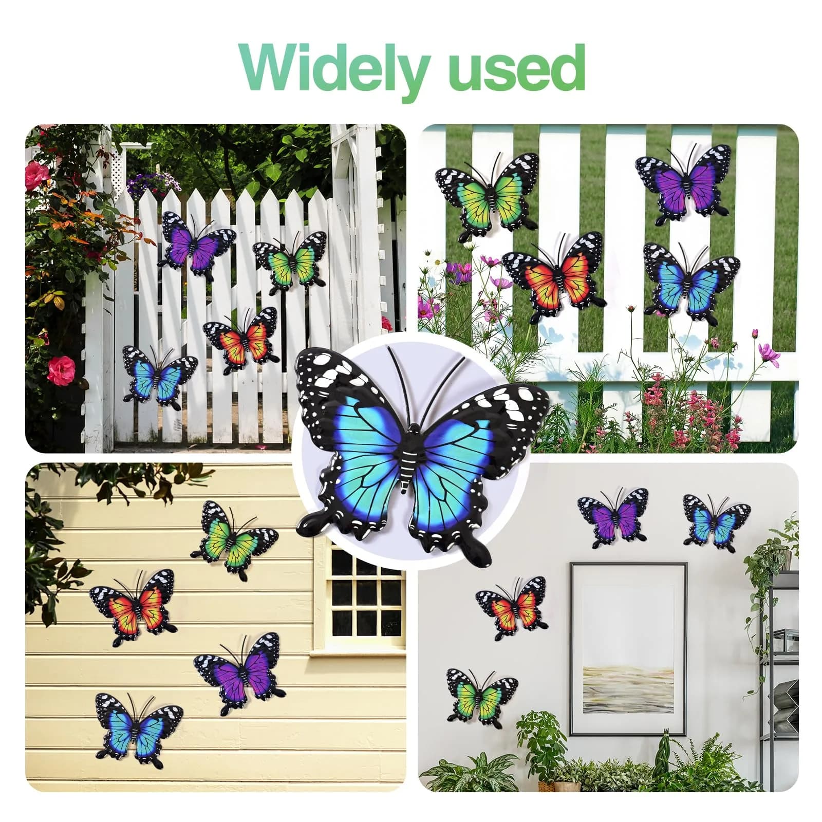Yungeln Metal Butterfly Wall Decor 4 Pack | Vibrant Iron Art for Indoor & Outdoor Spaces - view 5