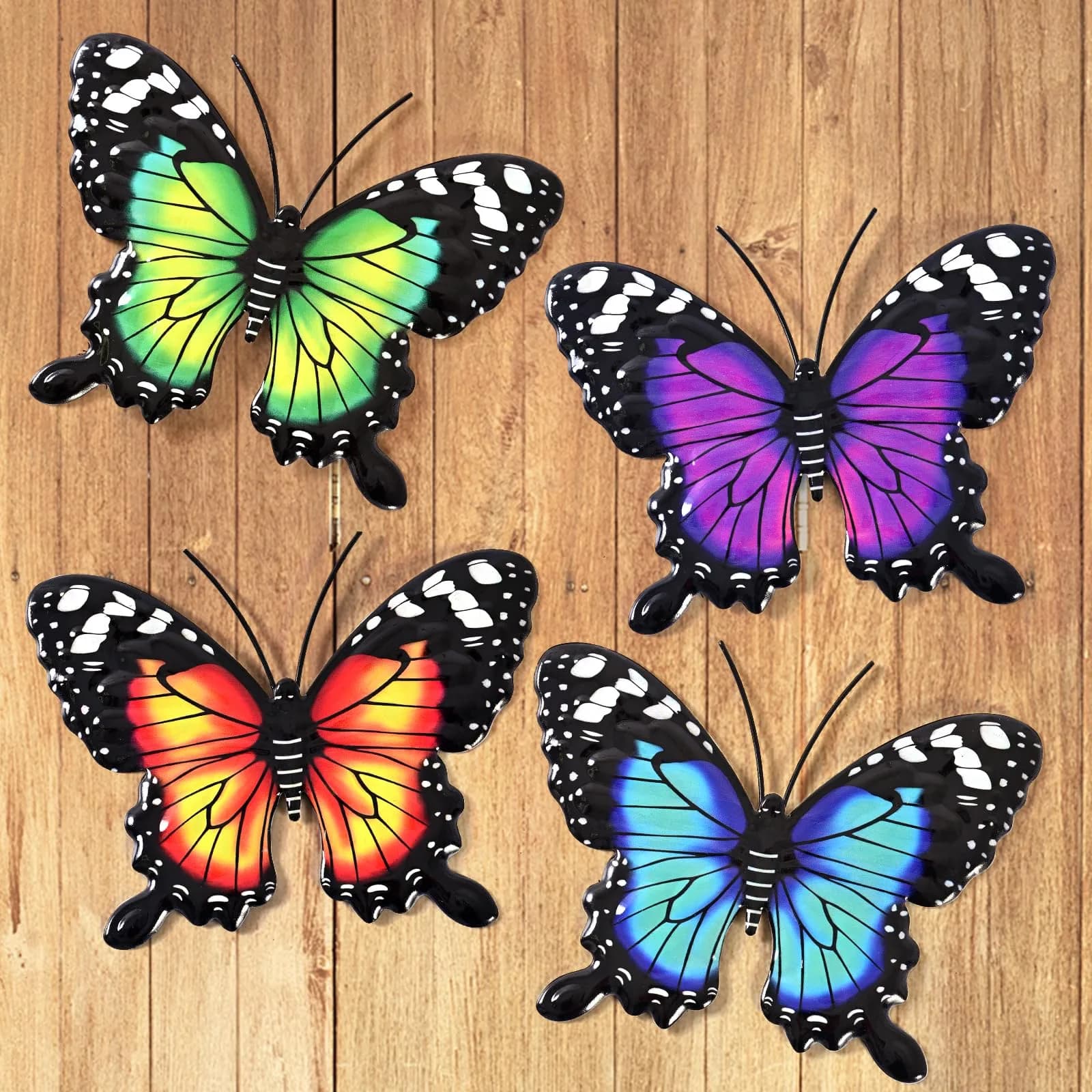Yungeln Metal Butterfly Wall Decor 4 Pack | Vibrant Iron Art for Indoor & Outdoor Spaces - view 2