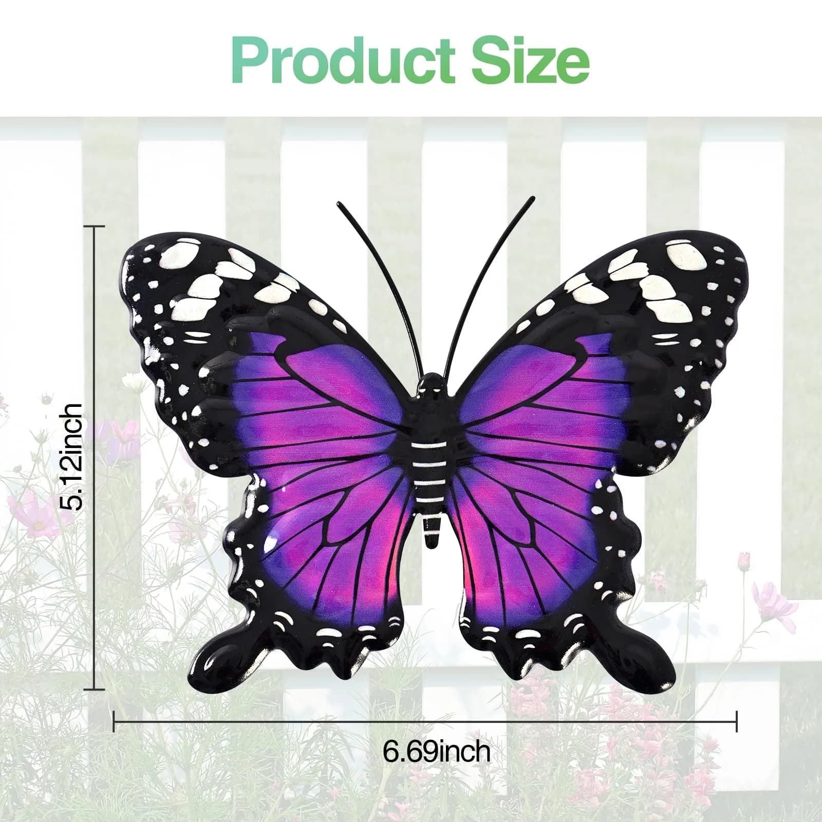 Yungeln Metal Butterfly Wall Decor 4 Pack | Vibrant Iron Art for Indoor & Outdoor Spaces - view 3