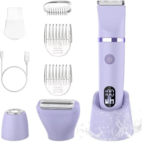 Scttomon 3-in-1 Electric Razor Bikini Trimmer Waterproof Wet & Dry | Painless Personal Groomer for Ladies Face & Body thumbnail 1