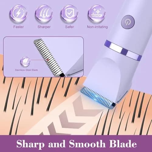 Scttomon 3-in-1 Electric Razor Bikini Trimmer Waterproof Wet & Dry | Painless Personal Groomer for Ladies Face & Body thumbnail 5