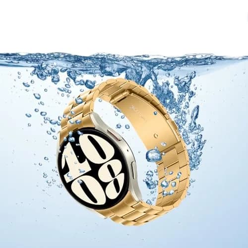 Anlinser Gold Stainless Steel Metal Band for Samsung Galaxy Watch 7/6/5/4 40mm 44mm 47mm 43mm 45mm 46mm | Compatible with 20mm Smartwatches thumbnail 4