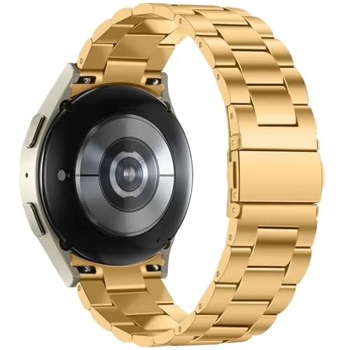 Anlinser Gold Stainless Steel Metal Band for Samsung Galaxy Watch 7/6/5/4 40mm 44mm 47mm 43mm 45mm 46mm | Compatible with 20mm Smartwatches thumbnail 2