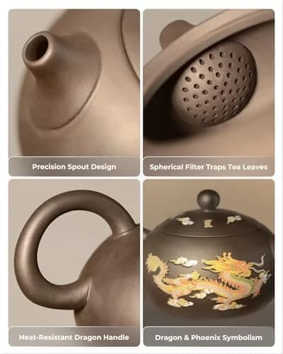 TEAVOR Handmade Color-Changing Yixing Clay Teapot 8.5oz | Enchanted Purple Clay Chinese Tea Kettle thumbnail 4