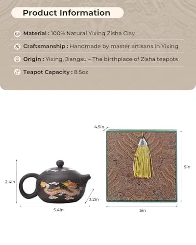 TEAVOR Handmade Color-Changing Yixing Clay Teapot 8.5oz | Enchanted Purple Clay Chinese Tea Kettle thumbnail 5