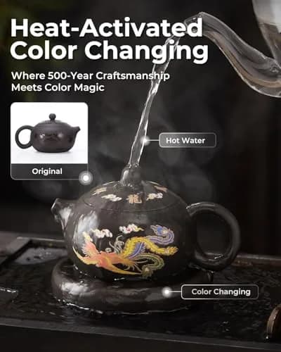 TEAVOR Handmade Color-Changing Yixing Clay Teapot 8.5oz | Enchanted Purple Clay Chinese Tea Kettle thumbnail 2