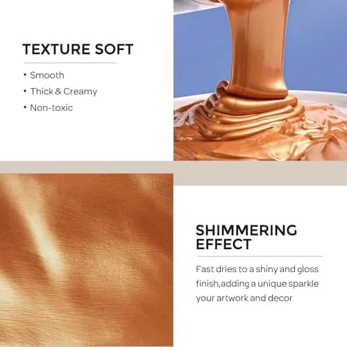 Nicpro Metallic Copper Acrylic Paint 8.45oz (250ml) | Non Toxic, Gloss Finish for Art & Crafts thumbnail 4