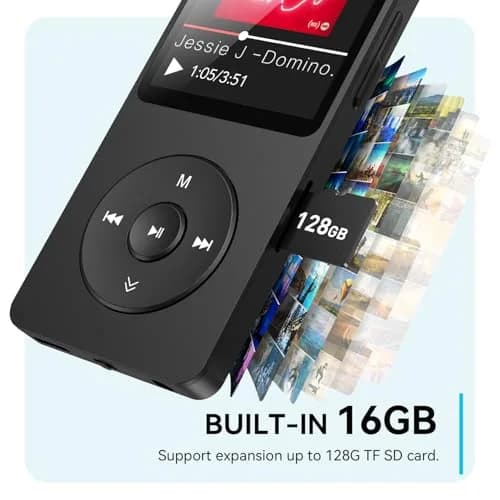 AGPTEK A02 MP3 Player 64GB (1.8 inch Screen) | Bluetooth 5.3 Music Player with Speaker & FM Radio thumbnail 4