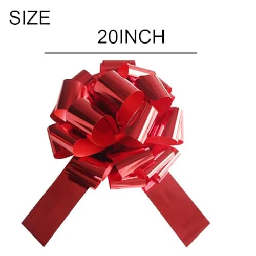 HQJAXJ 20 Inch Big Red Bow for Car | Waterproof, Large Gift Wrap Bow for Celebrations thumbnail 5