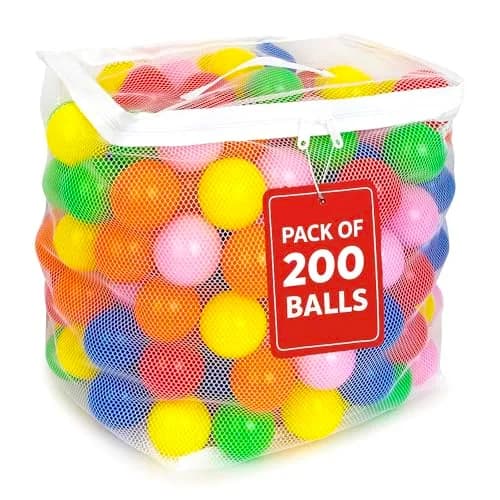 MW SPORTS Plastic Play Balls for Kids & Toddlers | Bright Colors, 2.3 inch Diameter, Safe & Durable (200 Balls) thumbnail 1